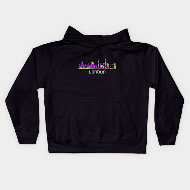 London Rainbow Skyline Kids Hoodie by crunchysqueak